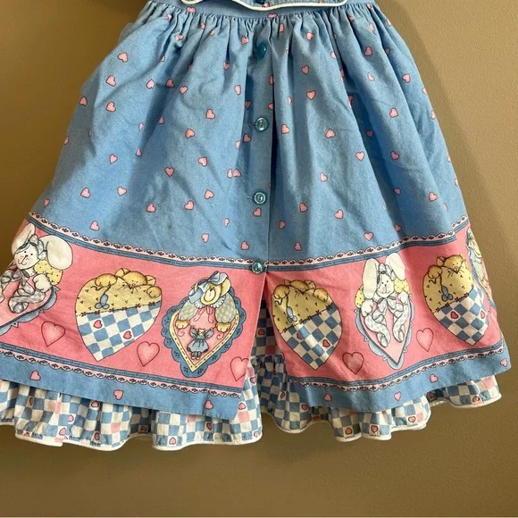 Vintage Daisy Kingdom Puff Sleeve Hearts & Bears Dress Size 4 - Picture 5 of 13
